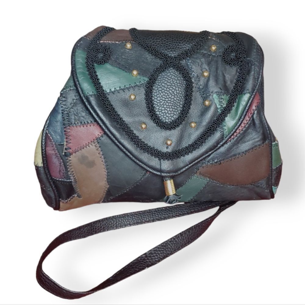 90s Leather Patchwork bag - Picture 6 of 11